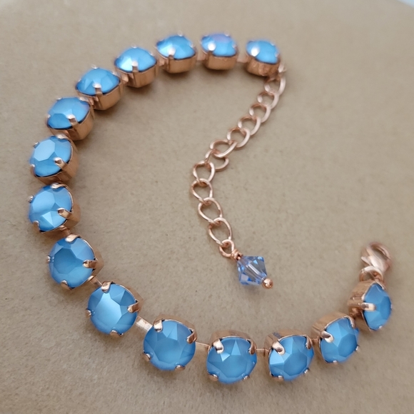 Austrian Crystal Tennis Bracelet in Rose Gold - Picture 3 of 10